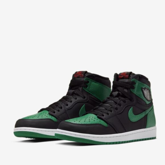 Air Jordan I Black/Pine Green 7 YOUTH - Picture 1 of 5